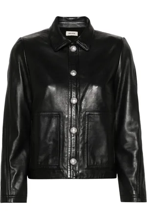 Zadig & Voltaire Litchi leather jacket