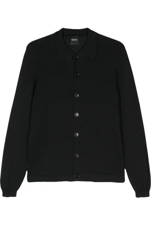 VERSACE 2000s ribbed cardigan