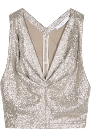 IRO Sleeveless metallic crop top