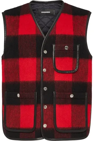 Dsquared2 Check-print wool-blend vest