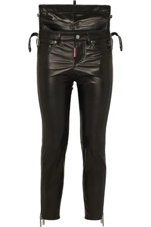 Dsquared2 Layered leather skinny trousers