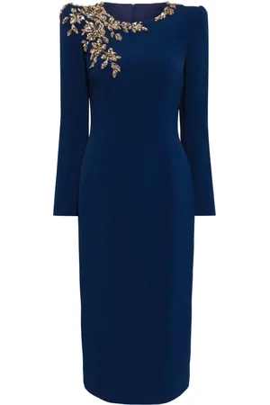 Jenny Packham Angel Eyes crepe midi dress