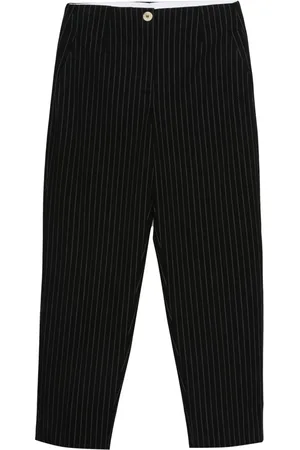 Ganni Pinstriped high-waist tapered trousers