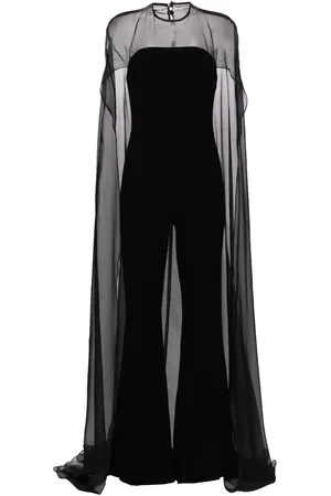 ISABEL SANCHIS Cape-overlay train jumpsuit