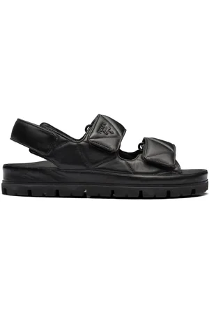 Prada Logo-lettering quilted leather sandals