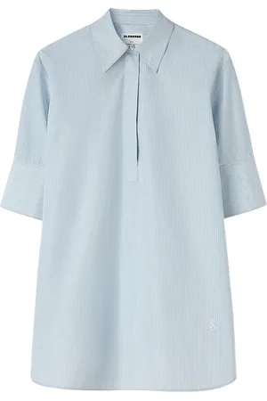 Jil Sander Striped half-sleeve cotton shirt