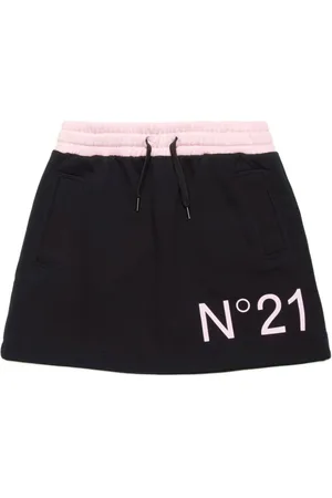 Nº21 Logo-print cotton miniskirt