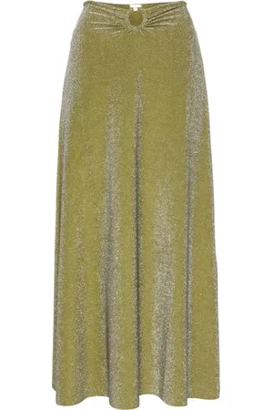JOHANNA ORTIZ Ring-detail lurex midi skirt