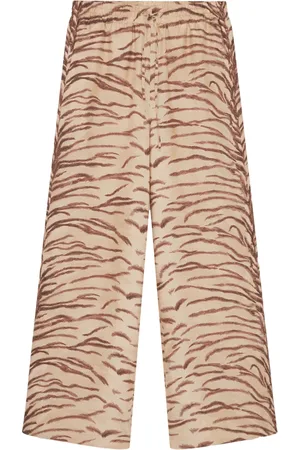 Stella McCartney Tiger-print organic silk trousers