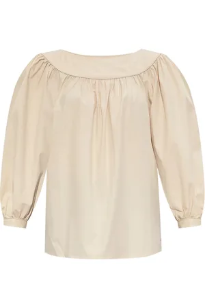 A.P.C. Logo-embroidered poplin blouse