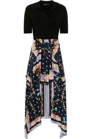 Maje Chain-print draped midi dress
