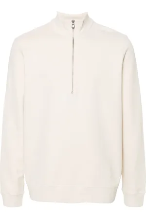 Sunspel Half-zipped cotton sweatshirt