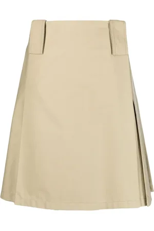 Burberry Pleat-detail A-line midi skirt