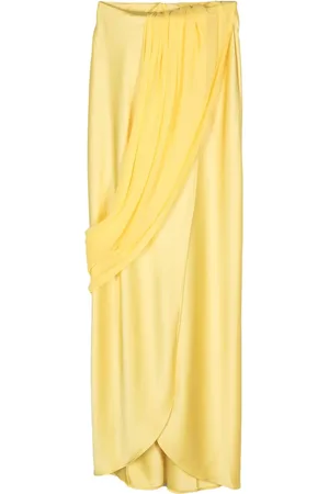 Paris Georgia Viola draped-panel maxi skirt