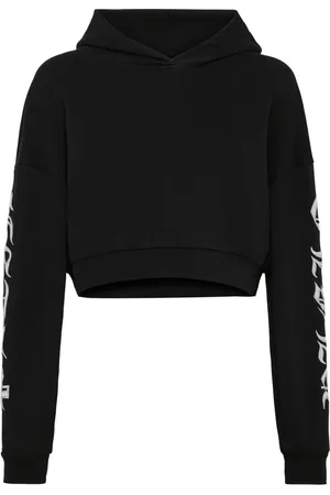 Philipp Plein Logo-embroidered cropped hoodie