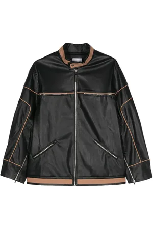 Paris Georgia Contrasting-trim biker jacket