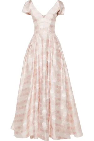 GEMY MAALOUF Jacquard V-neck gown