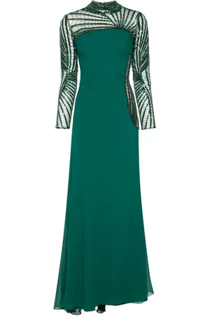 GEMY MAALOUF Sequin-embellished panelled gown