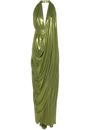 GEMY MAALOUF Metallic-sheen halterneck dress