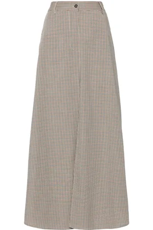 ..,MERCI A-line checked midi skirt