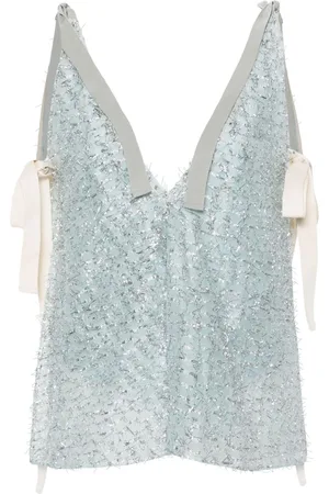 ALYSI Lurex-detailed sleveless top