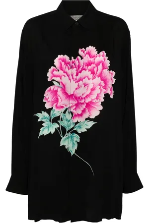 YOHJI YAMAMOTO Floral-print long-sleeve shirt