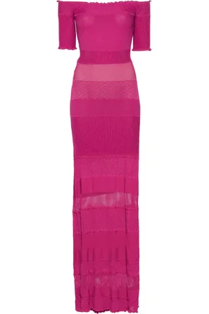 GEMY MAALOUF Off-shoulder knitted long dress