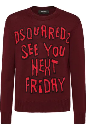 Dsquared2 Logo intarsia-knit wool jumper