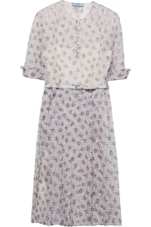Prada Floral-print midi dress
