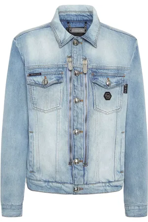 Philipp Plein Crystal-logo denim jacket