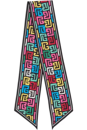 Balmain Pop monogram-print silk scarf