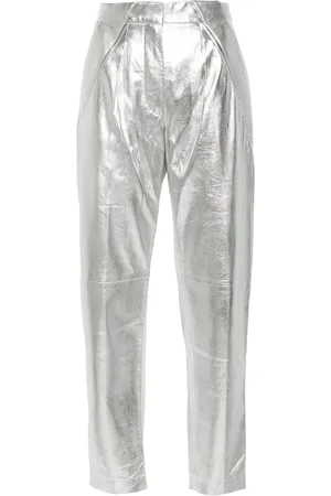 IRO Metallic nappa tapered trousers