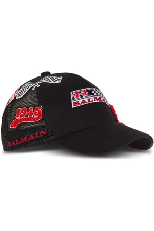 Balmain Logo-appliqué racing cotton cap