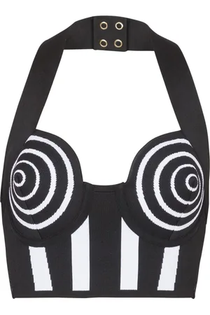 Balmain Striped halterneck top