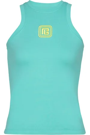 Balmain Logo-embroidered racerback tank top