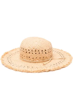 Ralph Lauren Frayed-edge raffia hat