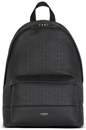 Balmain Grained-effect leather backpack