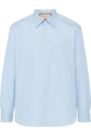 Gucci Embroidered-logo poplin shirt