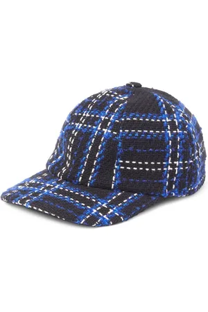 Msgm Plaid-embroidered baseball cap