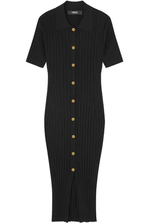 VERSACE Knitted midi shirt dress