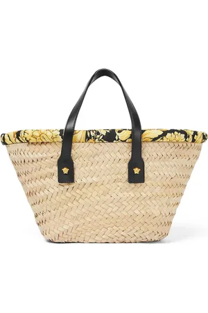 VERSACE Barocco straw tote bag