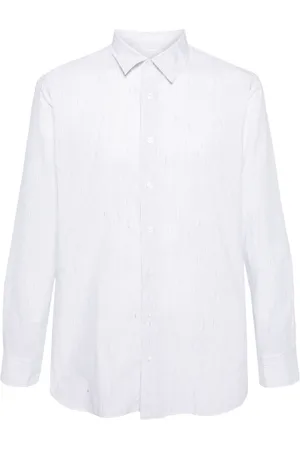 LARDINI Striped linen-blend shirt