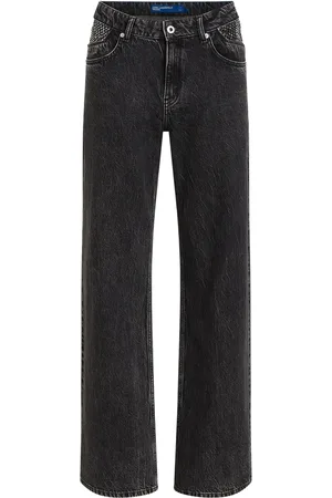 Karl Lagerfeld Chain-panel straight-leg jeans