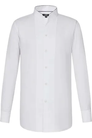 SHANGHAI TANG Contrast-collar cotton shirt