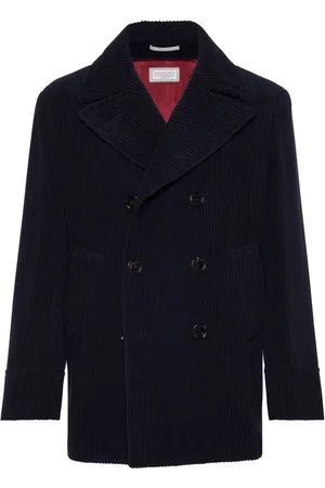 Brunello Cucinelli Long-sleeve corduroy peacoat