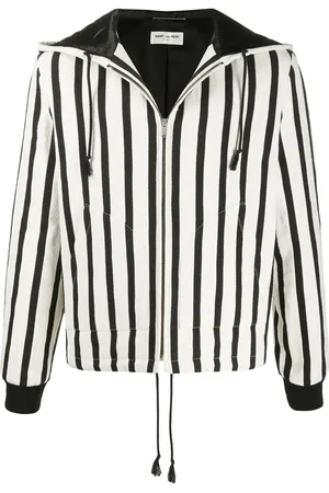 Saint Laurent Vertical stripe zipped jacket
