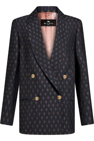 Etro Double-breasted wool jacquard jacket