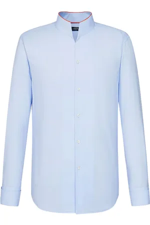SHANGHAI TANG Contrast-collar cotton shirt