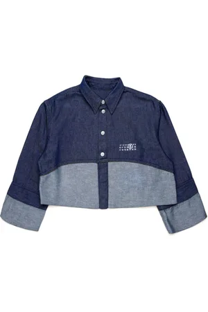 Maison Margiela Logo-print denim cropped shirt