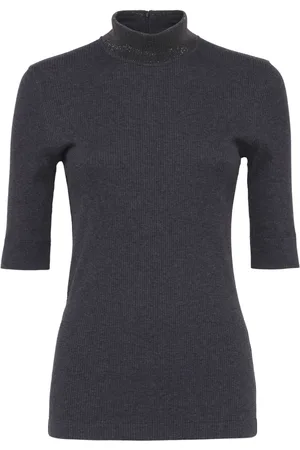 Brunello Cucinelli High-neck ribbed T-shirt